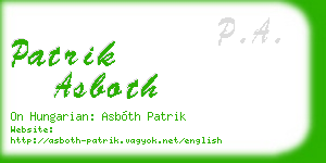 patrik asboth business card